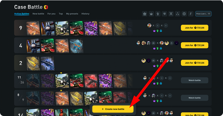 Case battle oluşturma adım 2